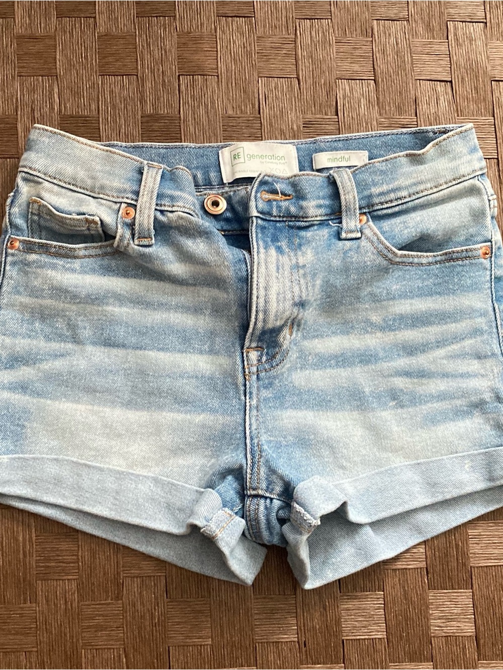 Celebrity Pink Light Wash Cuffed Denim Shorts